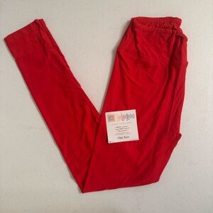 LuLaRoe NWT Solid Red Leggings | One Size